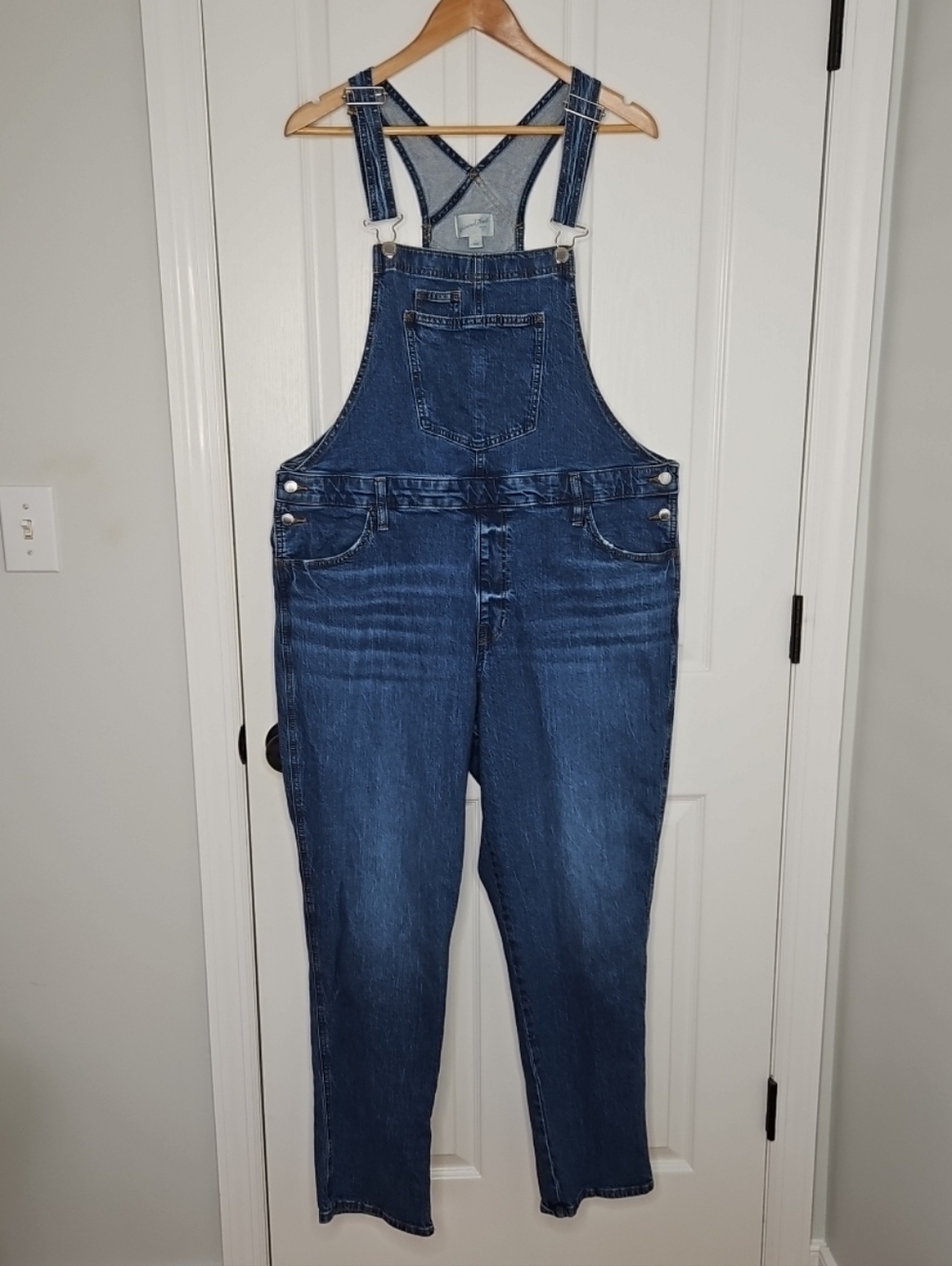 Universal Thread Goods Co. Womens Sz 17 Denim Overalls Relaxed Vintage Wash 90s